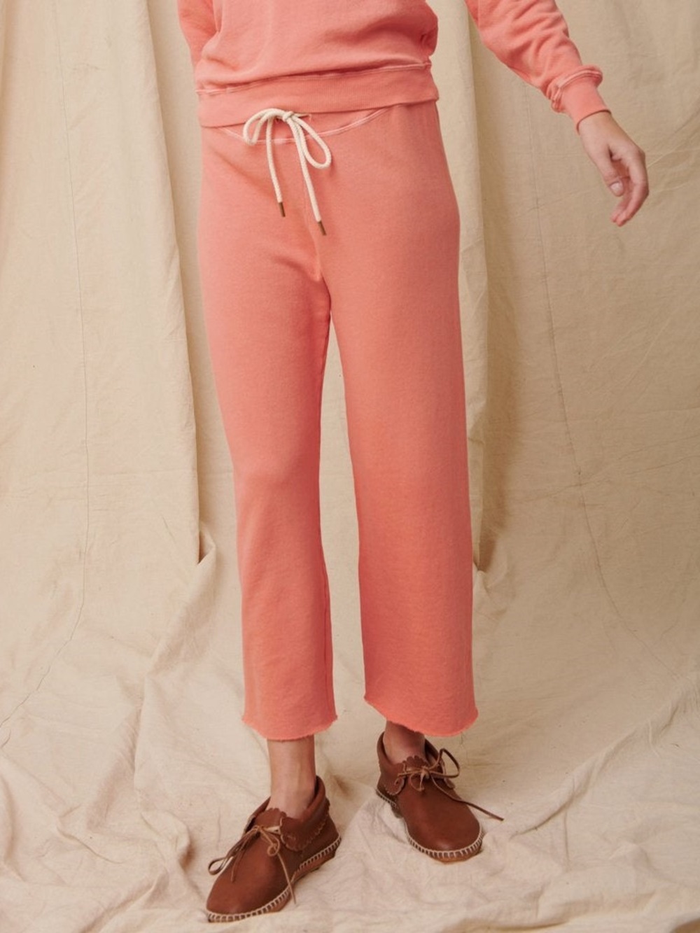 The Great Sundried Orange Crop Wide Leg Casual Sweatpants Sweats